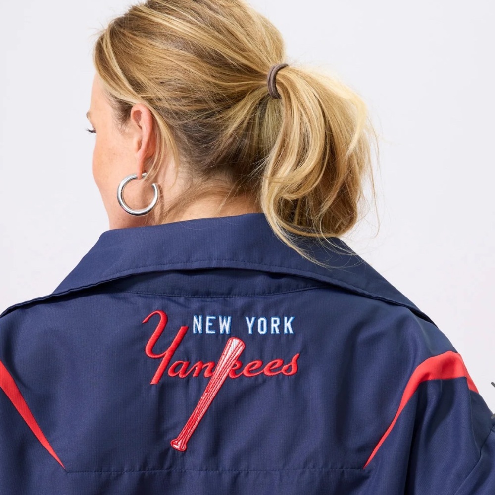 NWT [Terez] New York Yankees MLB Quarter-Zip Track Jacket Pullover Women’s M - Picture 4 of 12